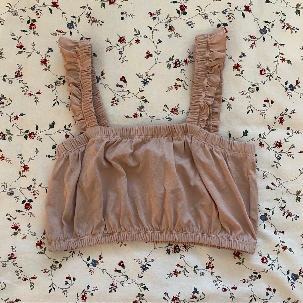 Blush Pink Ruffle Crop Top